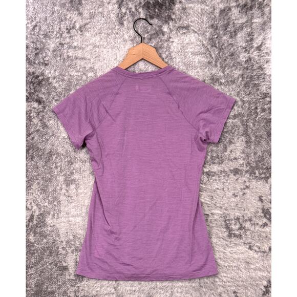 Smartwool Top XS Womens Purple Striped Merino Wool Short Sleeve - Picture 3 of 9